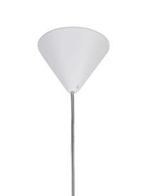 Malá závesná lampa z opálového skla Cafe, Biela, odtiene striebornej, Ø 20 x V 33 cm