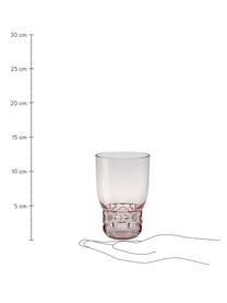 Vasos con relieves Jellies, 4 uds., Plástico, Rosa pálido transparente, Ø 9 x Al 13 cm, 460 ml