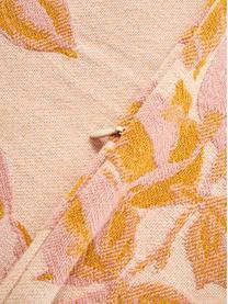 Federa arredo in cotone con motivo jacquard Breight, 100% cotone, Rosa, arancione, beige, Larg. 50 x Lung. 50 cm