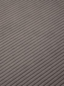 Modulaire chaise longue Lennon in bruin van corduroy, Bekleding: corduroy (92% polyester, , Frame: massief grenenhout, FSC-g, Poten: kunststof De poten bevind, Corduroy bruin, B 269 x H 119 cm, rugleuning rechts