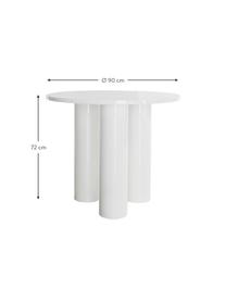 Ronde tafel Colette in wit, glanzend, Vezelplaat met gemiddelde dichtheid (MDF), gecoat, Hout, wit gelakt, Ø 90 x H 72 cm