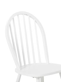 Chaise en bois style Windsor Megan, 2 pièces, Bois d'hévéa, laqué, Blanc, larg. 46 x prof. 51 cm