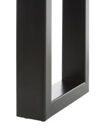Sitzbank Oliver aus Eichenholz, Sitzfläche: Wildeichenlamellen, massi, Beine: Metall, pulverbeschichtet, Wildeiche, Schwarz, B 140 x H 45 cm