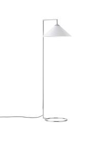 Lampada da lettura Iris, Paralume: lino (100 % poliestere), Base della lampada: metallo cromato, Bianco, argentato, Ø 45 x Alt. 160 cm