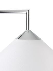 Leeslamp Iris, Lampenkap: linnen (100% polyester), Lampvoet: verchroomd metaal, Wit, zilverkleurig, Ø 45 x H 160 cm
