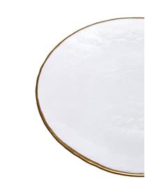 Frühstücksteller Orphee aus Glas, 2 Stück, Glas, Transparent mit Goldrand, Ø 22 cm