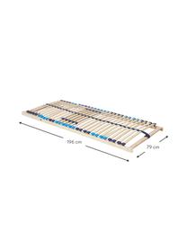 Rete a doghe con testiera regolabile Charles, Struttura: legno di faggio, metallo, Legno di faggio, Larg. 90 x Prof. 200 cm