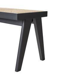 Zitbank Sissi met Weens vlechtwerk, Frame: massief eikenhout, Zitvlak: rotan, Rotan, zwart, B 110 x H 48 cm