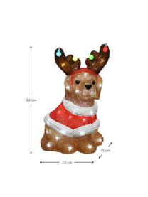 LED Leuchtobjekt Dog H 34 cm, mit Stecker, Kunststoff, Braun, Rot, Weiß, B 23 x H 34 cm