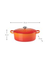 Ovaler Bräter Signature Collection aus Gusseisen, Eisen, emailliert, Orange, Rot, B 43 x H 19 cm