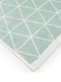 Dubbelzijdige handdoek Elina met grafisch patroon, Mintgroen, crèmewit, Handdoek, B 50 x L 100 cm, 2 stuks