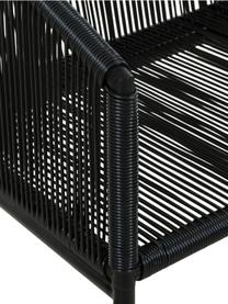 Garten-Sitzbank Moa mit Kunststoff-Geflecht, Sitzfläche: Polyethylen-Geflecht, Gestell: Metall, pulverbeschichtet, Schwarz, B 118 x T 64 cm