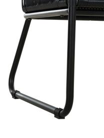Garten-Sitzbank Moa mit Kunststoff-Geflecht, Sitzfläche: Polyethylen-Geflecht, Gestell: Metall, pulverbeschichtet, Schwarz, B 118 x T 64 cm