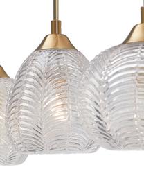Pendelleuchte Vario aus satiniertem Glas, Lampenschirm: Glas, satiniert, Baldachin: Aluminium, beschichtet, Messingfarben, B 76 x H 24 cm