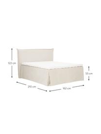 Letto boxspring premium Violet, Materasso: nucleo a 5 zone di molle , Piedini: legno massiccio di betull, Tessuto beige, 180 x 200 cm, durezza 2