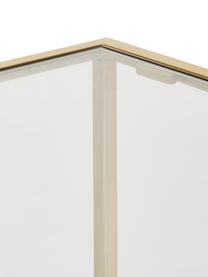 Bijzettafel Maya met glazen tafelblad, Tafelblad: veiligheidsglas, Frame: gegalvaniseerd metaal, Transparant, goudkleurig, B 45 x H 50 cm