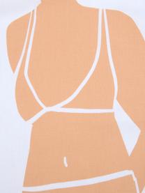 Design kussenhoes Body van Kera Till, 100% katoen, Wit, beige, bruin, B 40 x L 40 cm