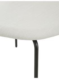 Chaise en bois avec assise rembourrée Nadja, 2 pièces, Tissu blanc crème, noir, larg. 51 x prof. 52 cm