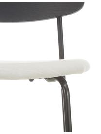 Chaise en bois avec assise rembourrée Nadja, 2 pièces, Blanc crème, larg. 51 x prof. 52 cm