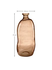 Flaschenvase Dina, Recyceltes Glas, GRS-zertifiziert, Hellbraun, Ø 34 x H 73 cm