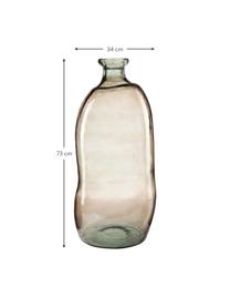 Flaschenvase Dina, Recyceltes Glas, GRS-zertifiziert, Hellbraun, Ø 34 x H 73 cm