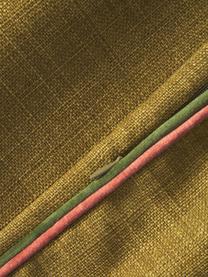Kissenhülle Cressida mit zweifarbiger Kederumrandung, 100 % Polyester, Olivgrün, B 45 x L 45 cm