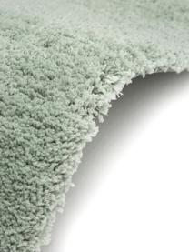 Pluizig hoogpolig vloerkleed Leighton in mintgroen, Bovenzijde: microvezels (100% polyest, Onderzijde: 70% polyester, 30% katoen, Mintgroen, B 80 x L 150 cm (maat XS)