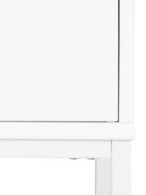 Comodino con cassetto Mitra, Pannello di fibra a media densità (MDF) laccato, metallo verniciato a polvere, Bianco, Larg. 40 x Alt. 62 cm