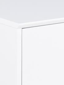 Comodino con cassetto Mitra, Pannello di fibra a media densità (MDF) laccato, metallo verniciato a polvere, Bianco, Larg. 40 x Alt. 62 cm