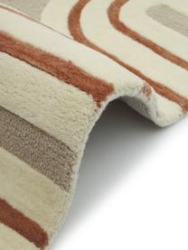 Tapis en laine tufté main Arne, Beige, terracotta, blanc crème, larg. 80 x long. 150 cm (taille XS)