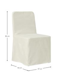 Sedia imbottita con rivestimento bianco crema Russell, Gambe: legno di frassino, Struttura: metallo, Bianco, Larg. 47 x Alt. 86 cm