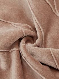 Samt-Kissen Pintuck in Altrosa mit erhabenem Strukturmuster, mit Inlett, Bezug: 55% Rayon, 45% Baumwolle, Webart: Samt, Rosa, 45 x 45 cm