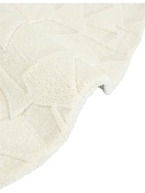 Rond wollen vloerkleed Rory in crèmewit, handgetuft, Onderzijde: 100% katoen, Crèmewit, Ø 120 cm (maat S)