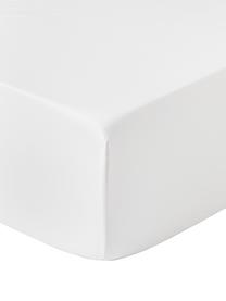 Prześcieradło z satyny bawełnianej z gumką na topper Premium, Biały, S 90 x D 200 cm, W 15 cm