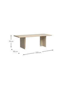 Esstisch Hanga, 220 x 90 cm, Tischplatte: Eurolight, Mitteldichte H, Gestell: Eurolight, Mitteldichte H, Holz, B 220 x T 90 cm