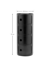 Design container Componibili 4 modules in zwart, Kunststof (ABS), gelakt, Greenguard-gecertificeerd, Zwart, Ø 32 x H 77 cm