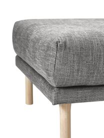 Poggiapiedi divano Adrian, Rivestimento: 47% viscosa, 23% cotone, , Struttura: compensato, Piedini: legno di quercia oliato, Tessuto grigio scuro, Larg. 90 x Alt. 45 cm