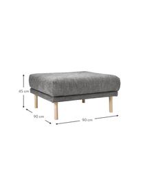 Poggiapiedi divano Adrian, Rivestimento: 47% viscosa, 23% cotone, , Struttura: compensato, Piedini: legno di quercia oliato, Tessuto grigio scuro, Larg. 90 x Alt. 45 cm