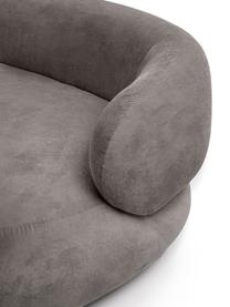 Sofa w kształcie nerki Alba (3-osobowa), Tapicerka: 97% poliester, 3% nylon D, Stelaż: lite drewno świerkowe z c, Nogi: tworzywo sztuczne, Szara tkanina, S 235 x G 114 cm, oparcie prawostronne