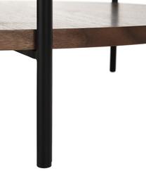 Ronde houten salontafel Renee, Frame: gepoedercoat metaal, Walnoothout, Ø 69 cm