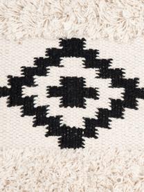 Povlak na polštář v boho stylu Taima, 100 % bavlna, Režná, černá, Š 30 cm, D 50 cm