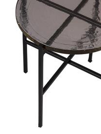 Runder Beistelltisch Vidrio mit Glasplatte, Tischplatte: Glas, Gestell: Metall, beschichtet, Schwarz, Ø 40 x H 45 cm