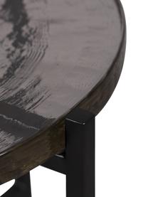Runder Beistelltisch Vidrio mit Glasplatte, Tischplatte: Glas, Gestell: Metall, beschichtet, Schwarz, Ø 40 x H 45 cm