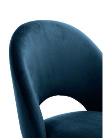 Sgabello cucina in velluto Rachel, Rivestimento: velluto (rivestimento in , Gambe: metallo verniciato a polv, Velluto blu scuro, Larg, 48 x Alt. 110 cm
