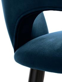 Taburete alto de terciopelo Rachel, Tapizado: terciopelo (tapizado de p, Patas: metal con pintura en polv, Terciopelo azul oscuro, An 48 x Al 110 cm