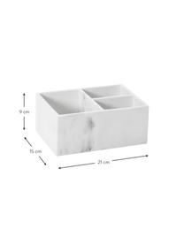 Organizér na kozmetiku so vzhľadom mramoru Karla, Polymérová živica, Biela, mramorová, Š 21 x V 9 cm