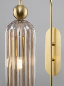Wandlamp Antic in transparant, Lampenkap: glas, Messingkleurig, transparant, Ø 10 x H 30 cm