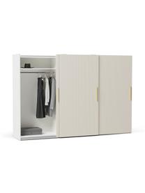 Modulaire schuifdeurkast Simone, 300 cm breed, diverse varianten, Hout, beige, Basis interieur, B 300 x H 200 cm