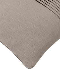 Funda de cojín de lino texturizada Dalia, 51% lino, 49% algodón, Gris pardo, An 30 x L 50 cm