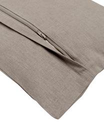 Funda de cojín de lino texturizada Dalia, 51% lino, 49% algodón, Gris pardo, An 30 x L 50 cm